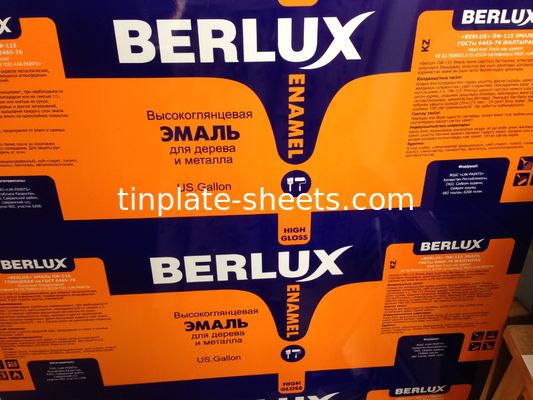 T2.5 T3 T4 T5 DR7 DR8 DR9 Lembar Timah Cetak EN10202 Standar 2.0/2.0 1.1/2.8 Untuk Kaleng Makanan