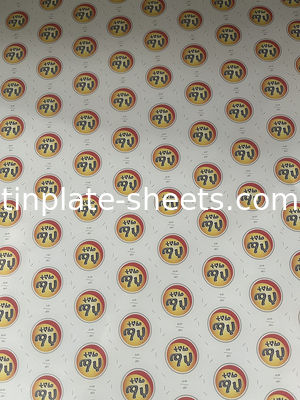 CMYK Color Printed Tin Free Steel 512mm-907mm Bisa dibentuk dengan baik