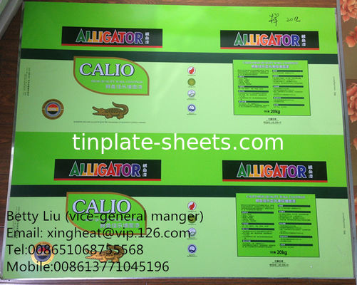 Disesuaikan 6 Warna Cetak Tinplate Steel Sheet Bentuk persegi panjang