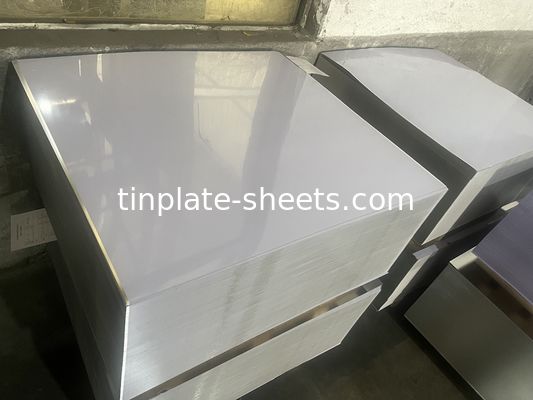 Koil Tinplate Kompetitif untuk Makanan dan Minuman Kaleng 2.0/2.0 2.8/5.6 Lapisan Tin dan Batu Cerah Perak Matt Surface Finish