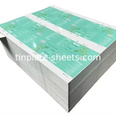 Lembar tinplate cetak yang dapat disesuaikan dengan ketebalan dan dimensi yang berbeda untuk aplikasi serbaguna