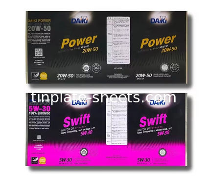 Disesuaikan 6 Warna Cetak Tinplate Steel Sheet Bentuk persegi panjang 2.0/2.0
