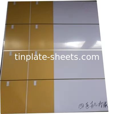 Disesuaikan 6 Warna Cetak Tinplate Steel Sheet Bentuk persegi panjang 2.8/2.8
