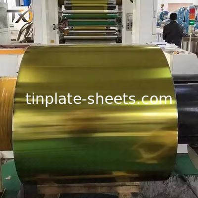 Lembar tinplate cetak yang dapat disesuaikan untuk kemasan makanan dan minuman T2-T5 Temperature 1.1/1.1-5.6/5.6 Lapisan tin
