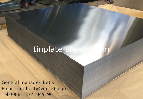 MR dan SPCC Material Tinplate Coil 0.15-0.49mm Ketebalan 600mm-986mm Lebar 4-8MT per Coil JIS G3303 EN10202 Standar ASTM624