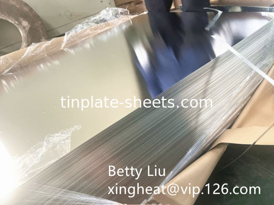 Tinplate Cerah untuk Kaleng Tahan Korosi dan Mudah Dibentuk dengan Batu Cerah Perak atau Mat Finish