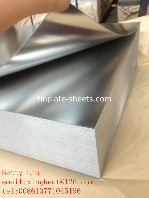 Lembar Timah Untuk Kaleng Pengemasan JIS G3303 Standar T3 T4 T5 DR8 2.8/2.8 STONE FINISH Lembar Timah Elektrolitik