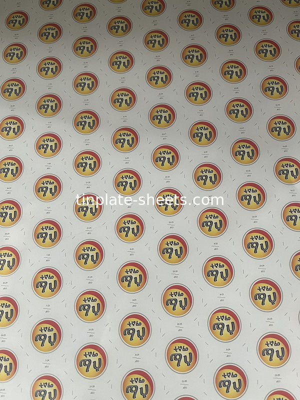 CMYK Color Printed Tin Free Steel 512mm-907mm Bisa dibentuk dengan baik