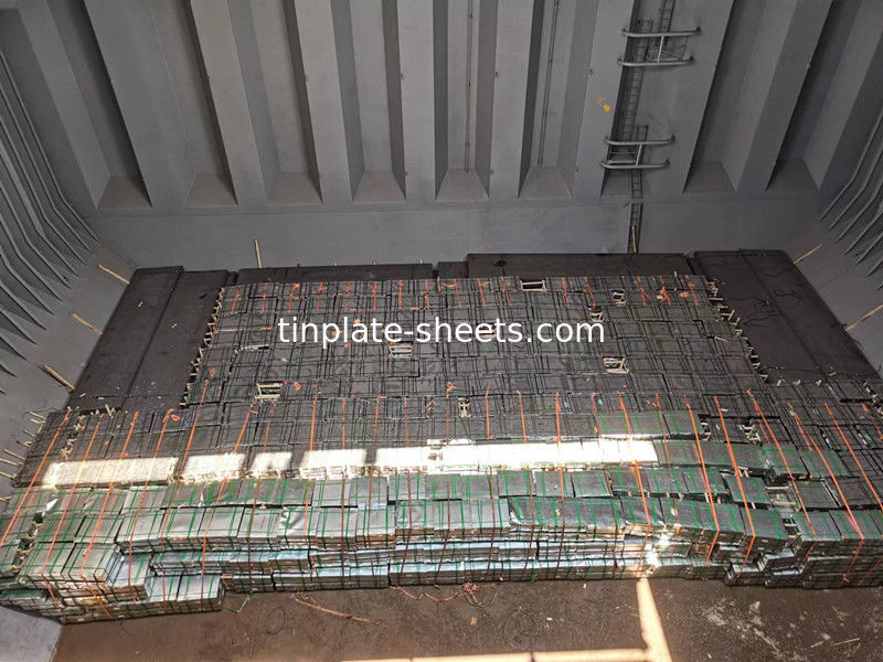 Lembar tin untuk kaleng kemasan JIS G3303 Standar T3 T5 DR8 STONE FINISH Lembar tin elektrolitik