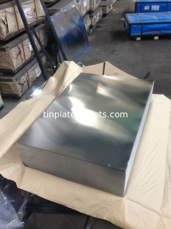 Lembar Timah Untuk Kemasan Kaleng Kaleng Makanan JIS G3303 Standar T4 T3 DR8 STONE FINISH Lembar Timah Elektrolitik