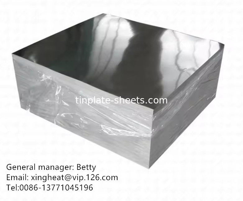 EN10202 Lembar Tinplate Untuk Kaleng Pengemasan JIS G3303 Standar Batu Cerah Finish T3 T5 DR8 STONE Finish