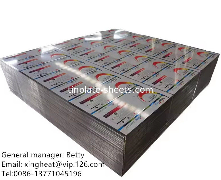 goldvanisGrad Makanan Cetak Tinplate Lembar untuk kemasan makanan kimia bisa 4 warna 6 warna cetak tinplate 6 warna