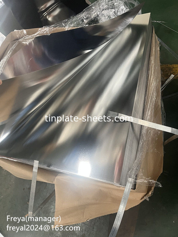 Tinplate Cerah untuk Kaleng Tahan Korosi dan Mudah Dibentuk dengan Batu Cerah Perak atau Mat Finish