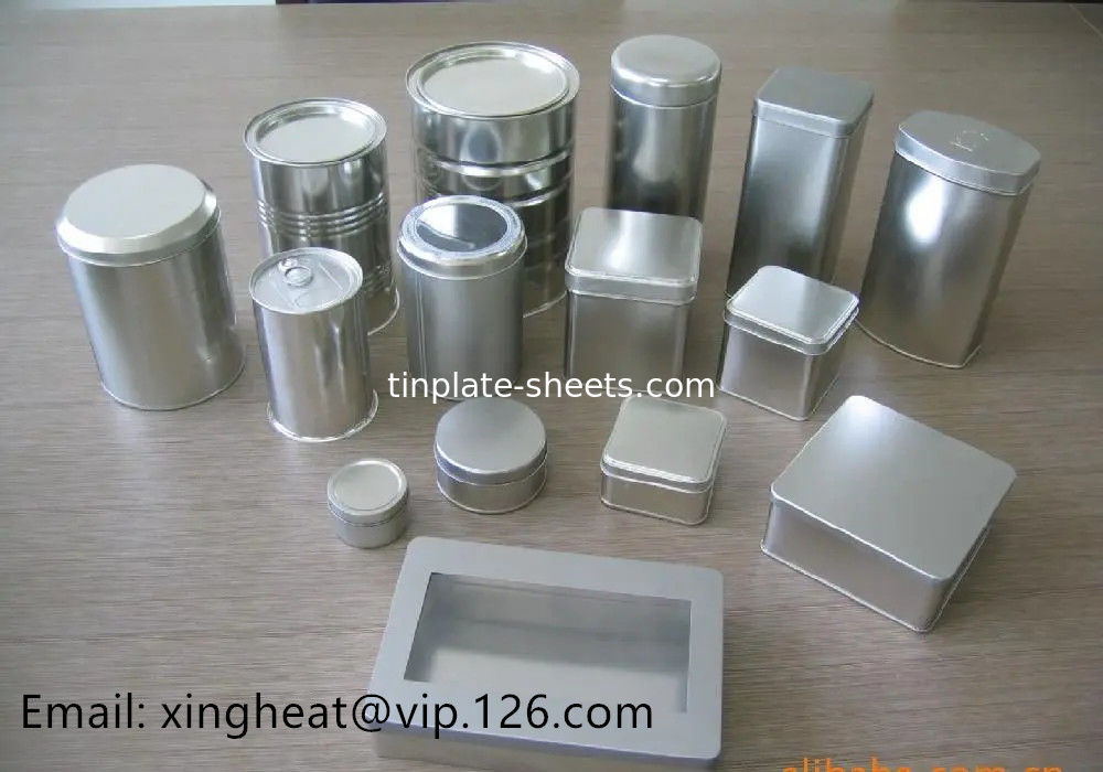 T4 Lembar Tinplate Dengan 6 Warna Ditcetak 4 Warna Ditcetak Tinplate Pencetakan Tinplate untuk kaleng makanan White Gold Print