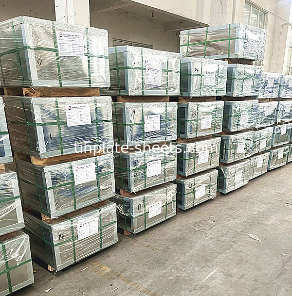 MR dan SPCC Tinplate Sheets dengan 1.1/1.1 dan 2.8/2.8 Lapisan