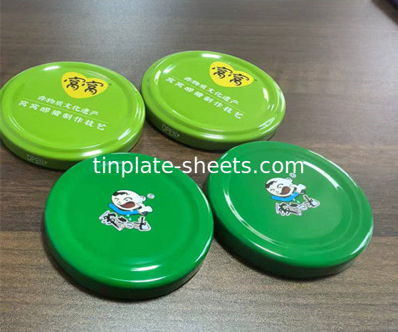 Tinplate cetak untuk kemasan makanan dan minuman dengan 1.1/1.1 2.2/2.2 2.8/2.8 5.6/5.6 2.0/2.0 dan 2.8/5.6 Opsi lapisan tin