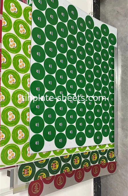 Tinplate yang dicetak dengan perak batu cerah atau finish matt untuk desain kemasan yang menarik