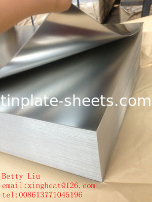 Lembar Timah Untuk Kaleng Pengemasan JIS G3303 Standar T3 T4 T5 DR8 2.8/2.8 STONE FINISH Lembar Timah Elektrolitik